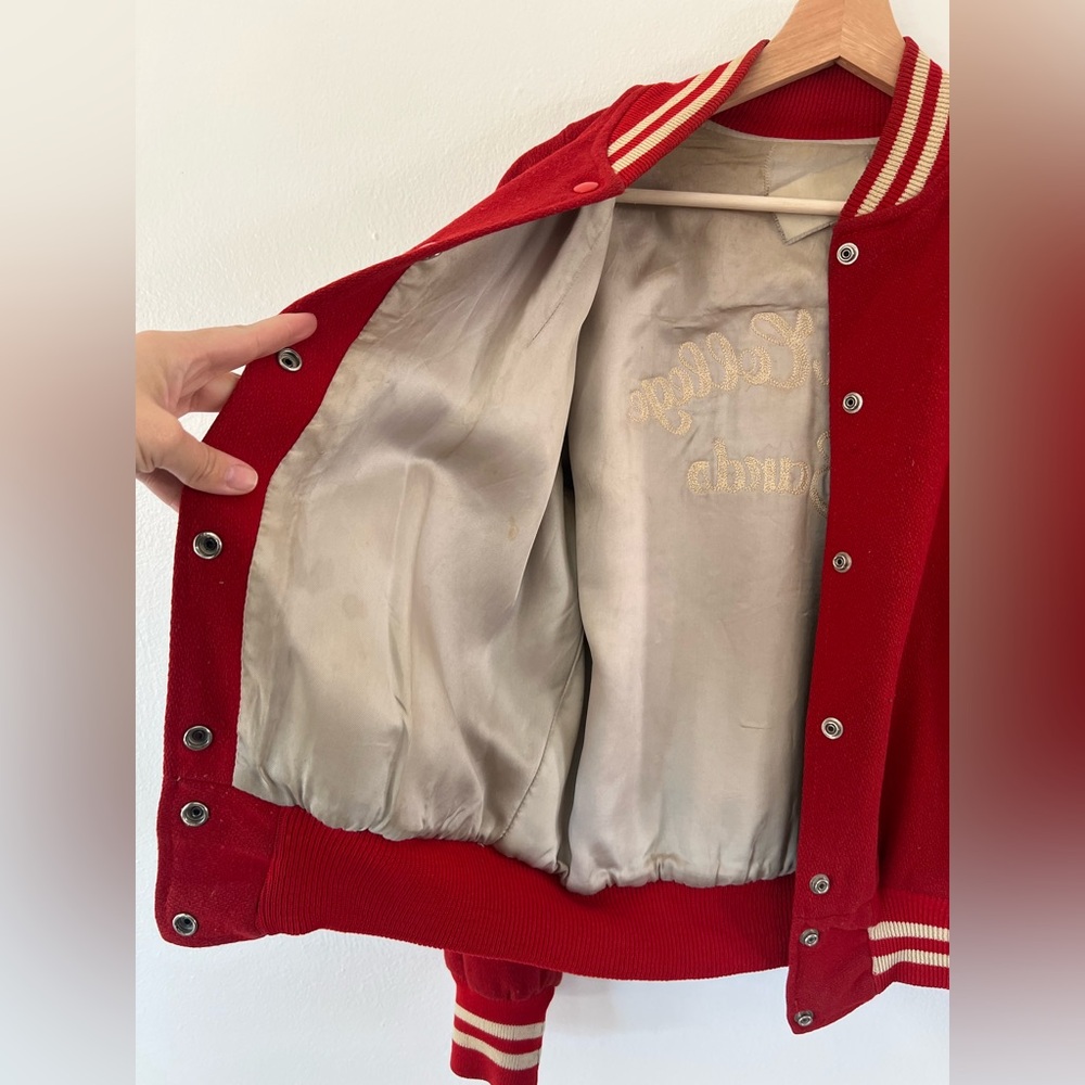 Vintage Collegiate Varsity Olivet College‎ Bands Chainstitch Red Jacket - Picture 10 of 15